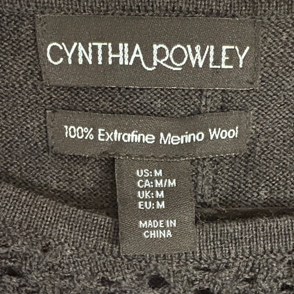 Cynthia Rowley Women’s Charcoal Merino Wool Sweater Dress Size M - Picture 2 of 7